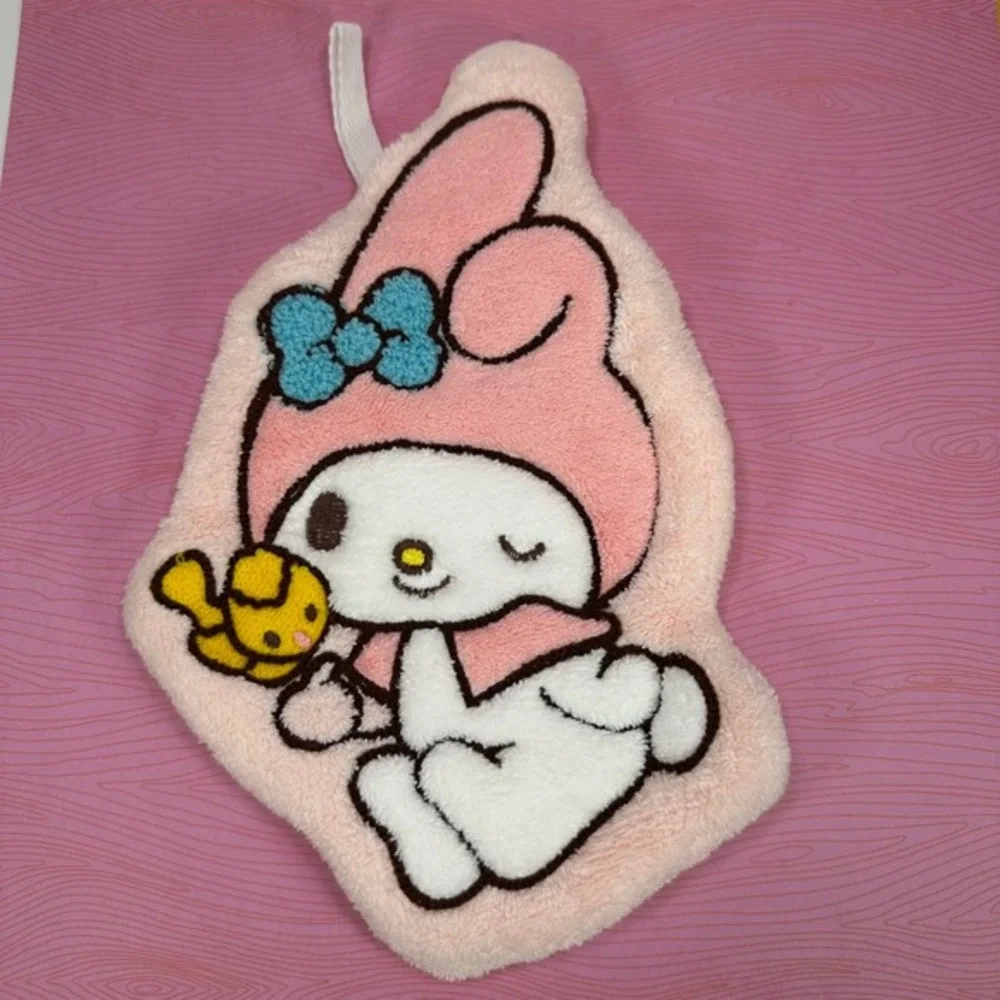 My Melody Plush Washcloth Sanrio Pink‎ Yellow Bow Kawaii Cute Face Towel